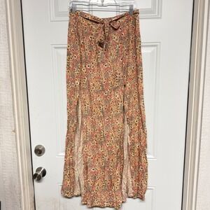 Patrons of Peace, Orange Floral with slits, Large, 40in length